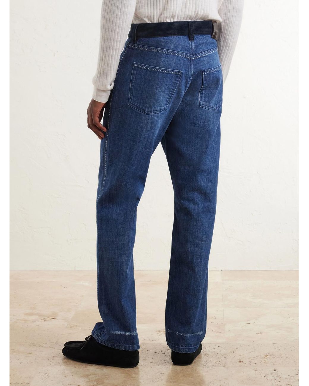 Wales Bonner Blue Straight-Leg Jeans for men