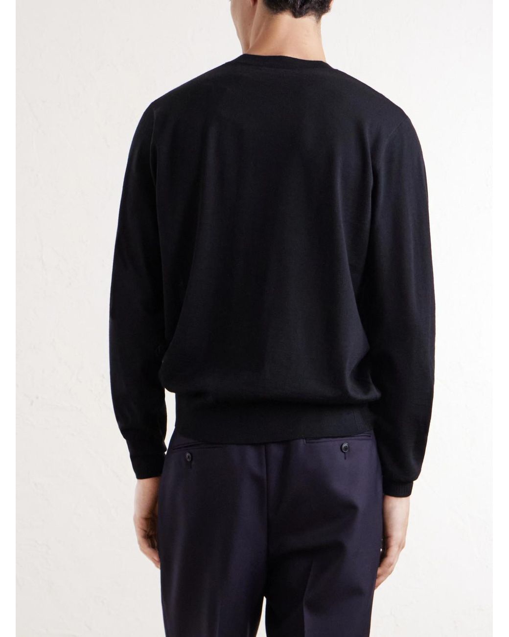 Dries Van Noten Blue Merino Wool Sweater for men