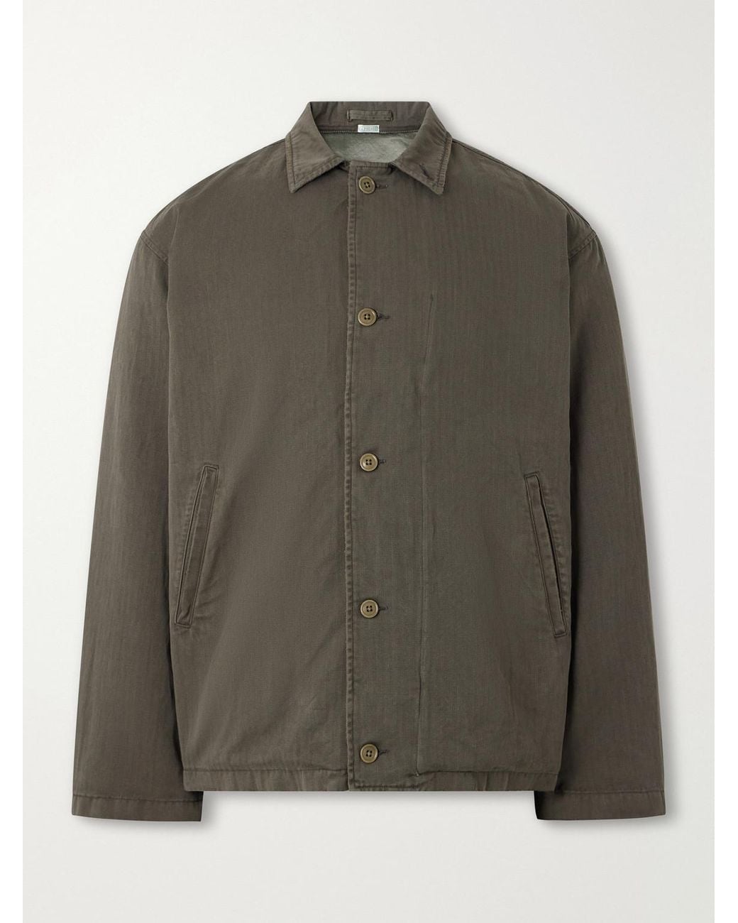 A.PRESSE Green Us N-4 Deck Cotton-Herringbone Jacket for men
