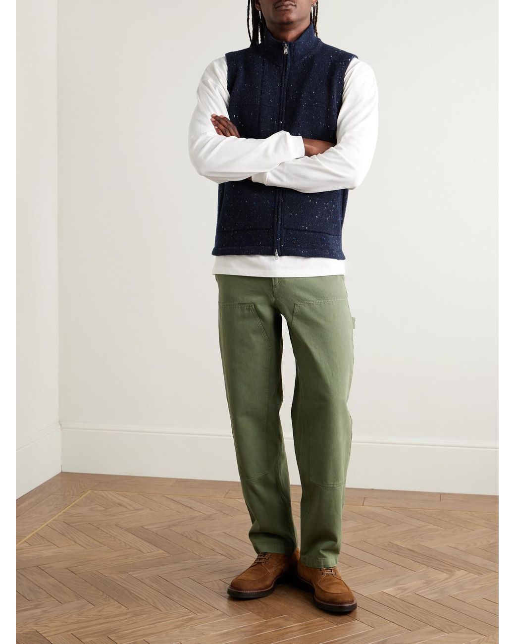 Inis Meáin Blue Lifeline Merino Wool And Cashmere-blend Gilet for men