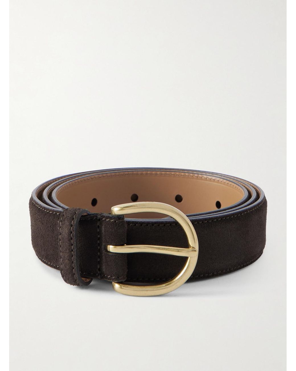 Morjas Brown 3cm Suede Belt for men