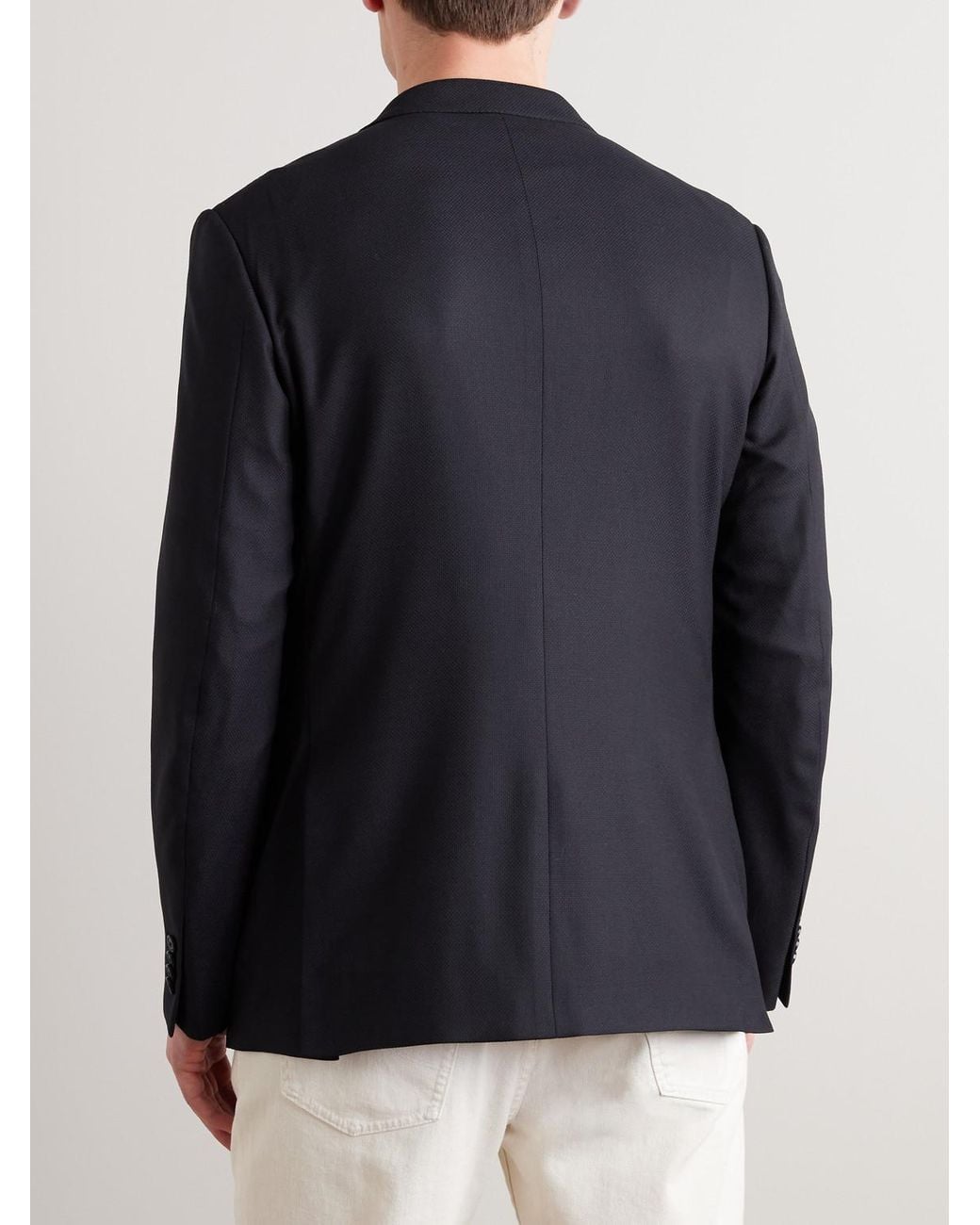 Zegna Blue 10-Pocket Stretch Wool And Silk-Blend Blazer for men