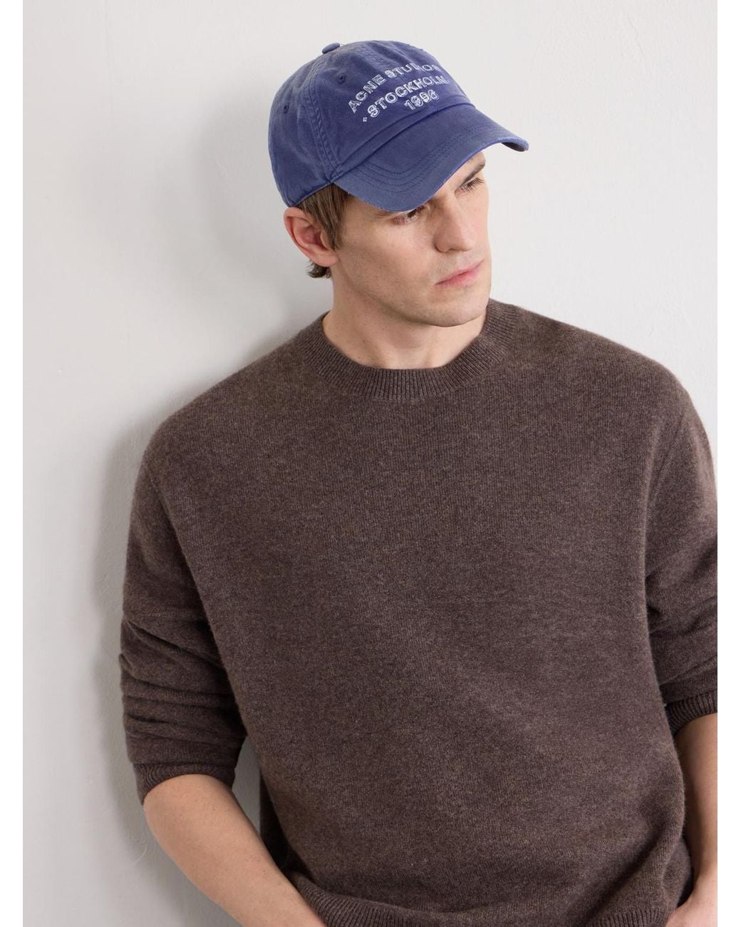 Acne Blue Cuddy Sunkissed Logo-print Cotton-twill Baseball Cap for men
