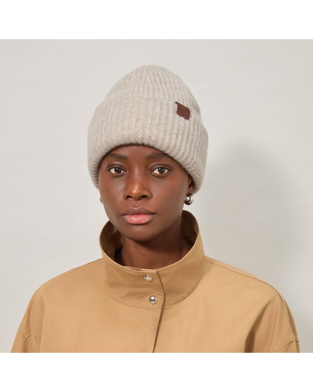 Mulberry Natural Chunky Ribbed Beanie Oat