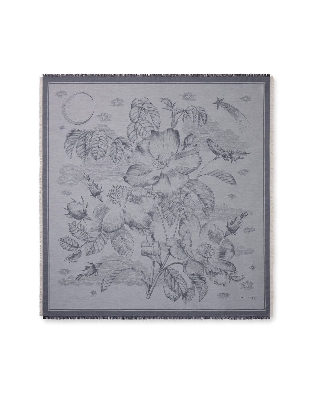 Mulberry Gray Dreaming Jacquard Square Foggy
