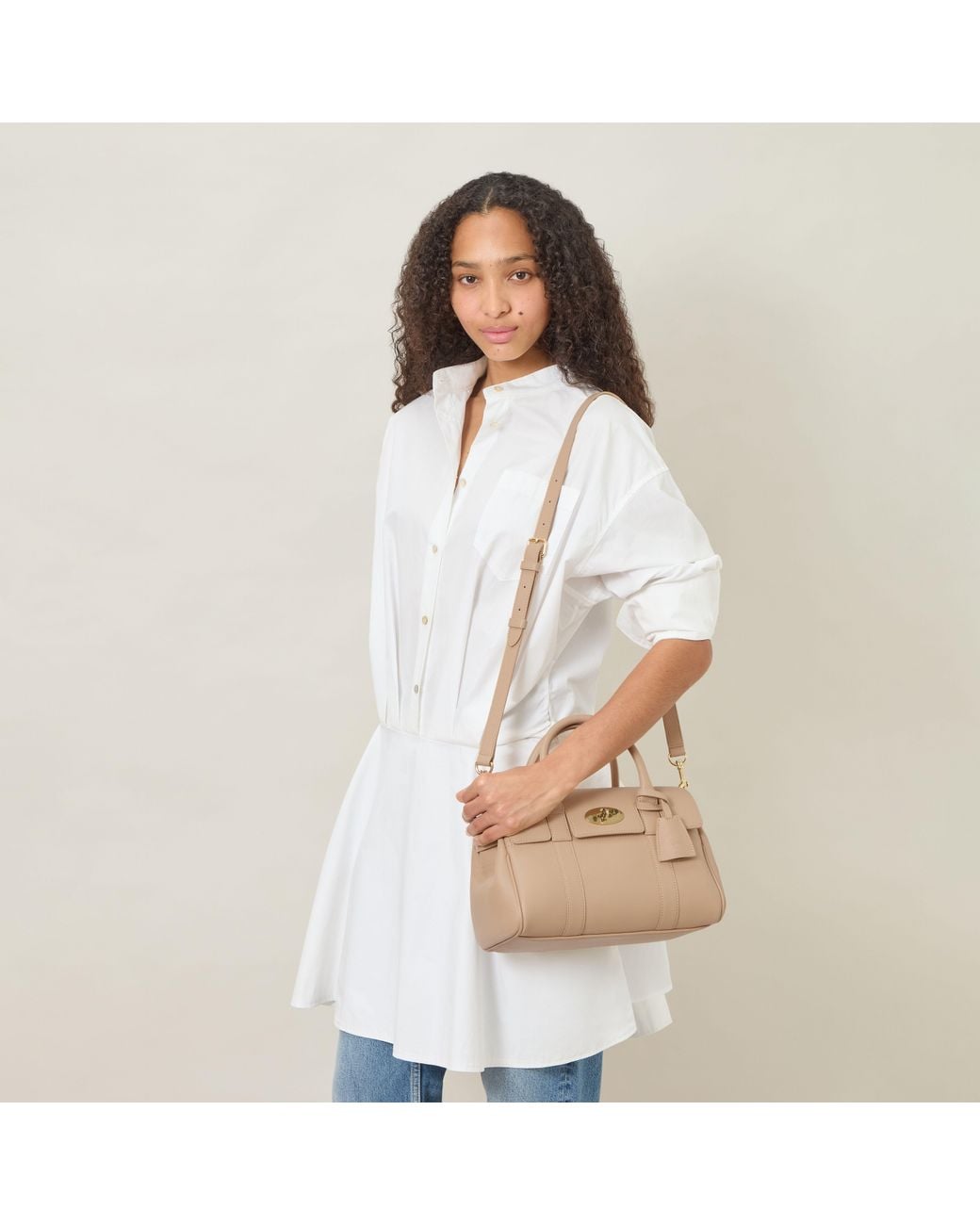 Mulberry Natural Bayswater Satchel Crumpet