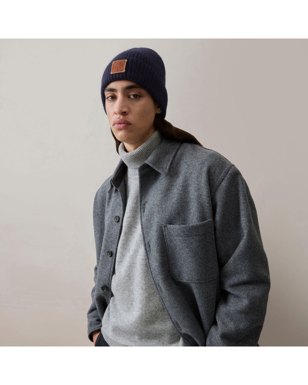 Mulberry Blue Solid Beanie