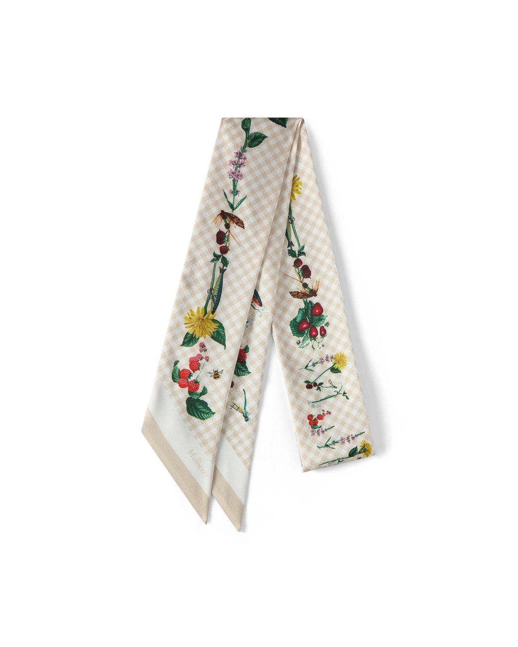Mulberry White Skinny Scarf
