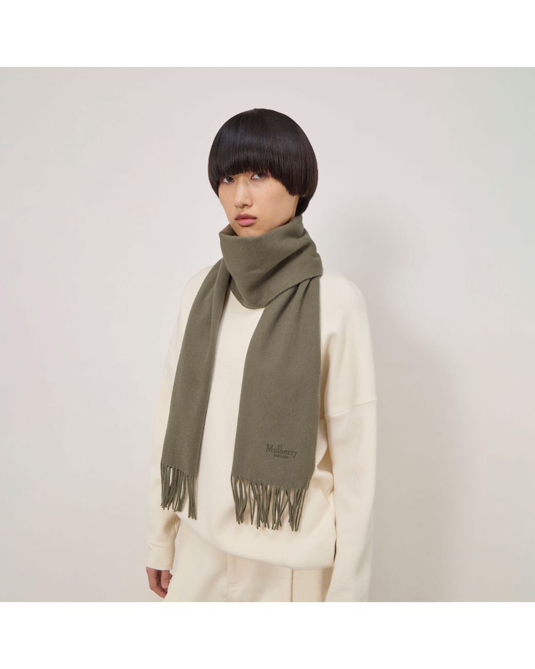 Mulberry Green Cashmere Scarf