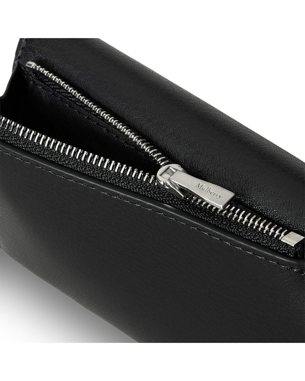 Mulberry Black Leather Folded Multi-Card Wallet