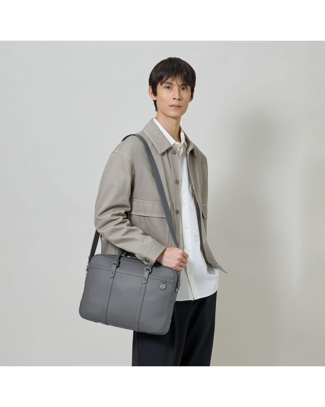 Mulberry Gray Heritage Briefcase Foggy for men