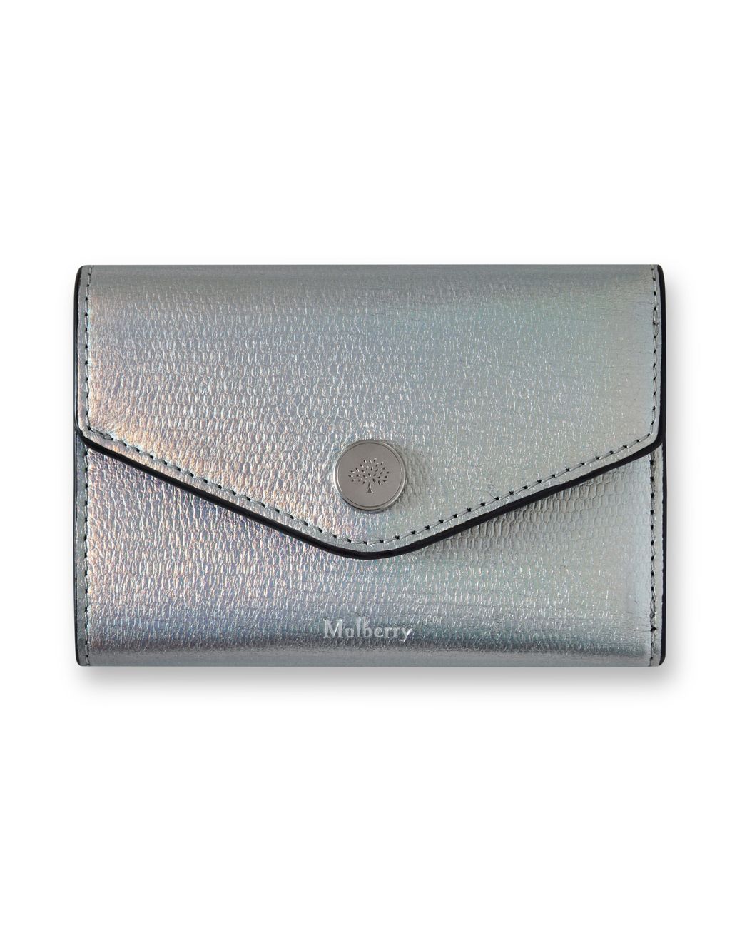 Mulberry Gray Leather Folded Multi-Card Wallet