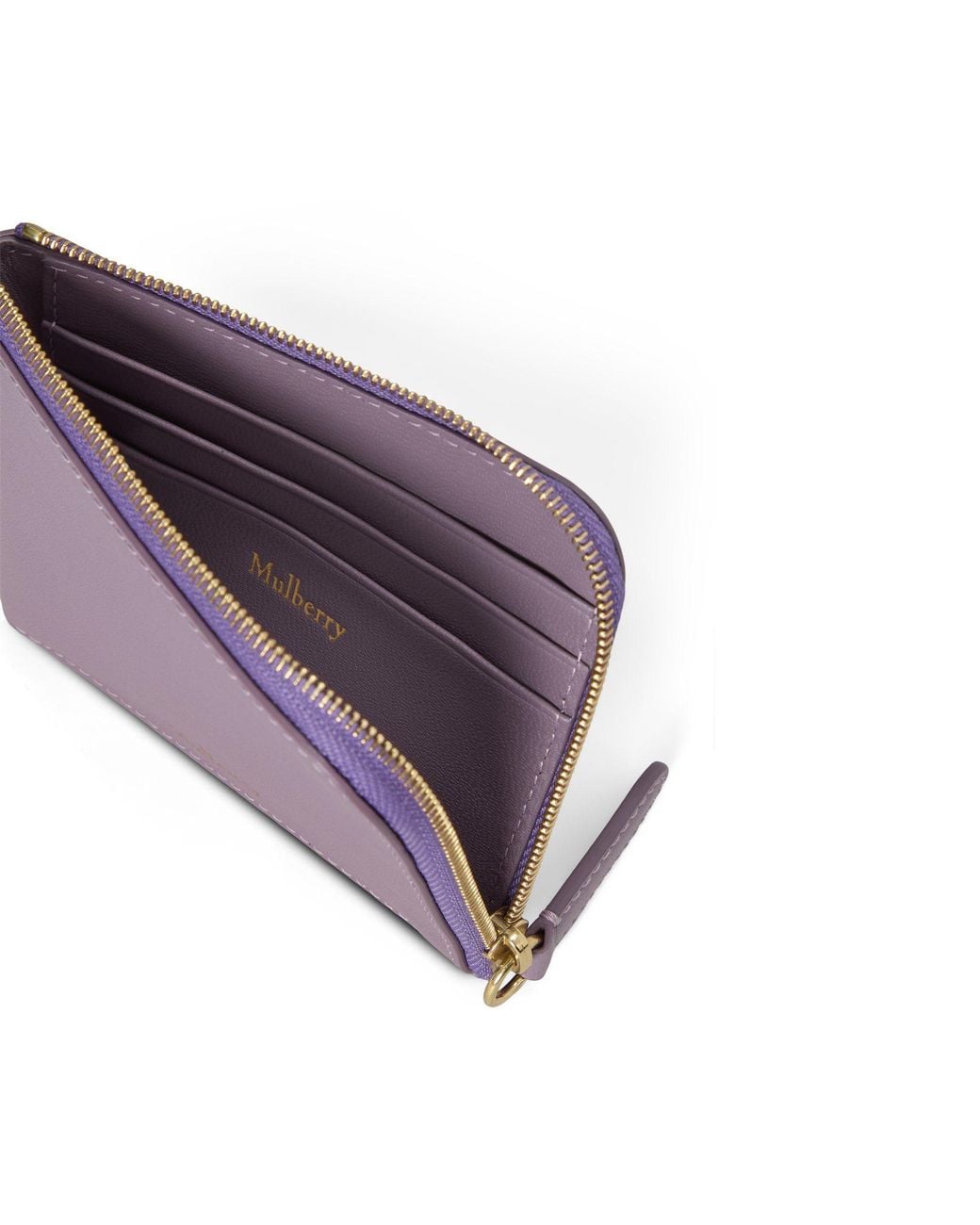 Mulberry Purple Continental Half Zip Card Pouch Dusky Mauve