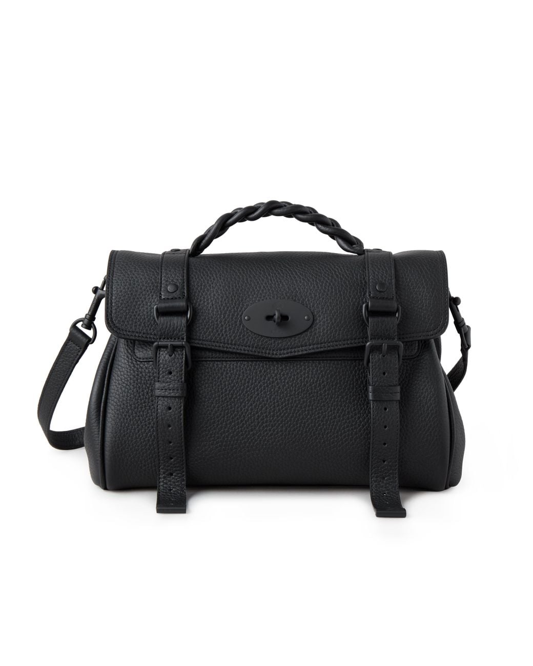 Mulberry Alexa In Black Heavy Grain Leather