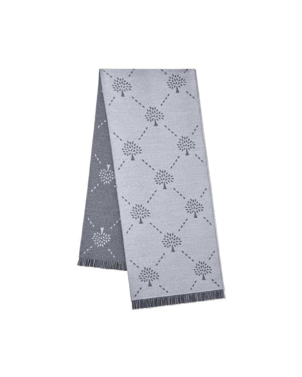 Mulberry Gray Diamond Tree Jacquard Scarf Dark-Light