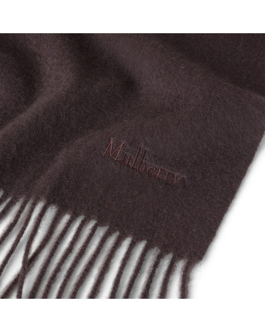 Mulberry Brown Cashmere Scarf Ebony
