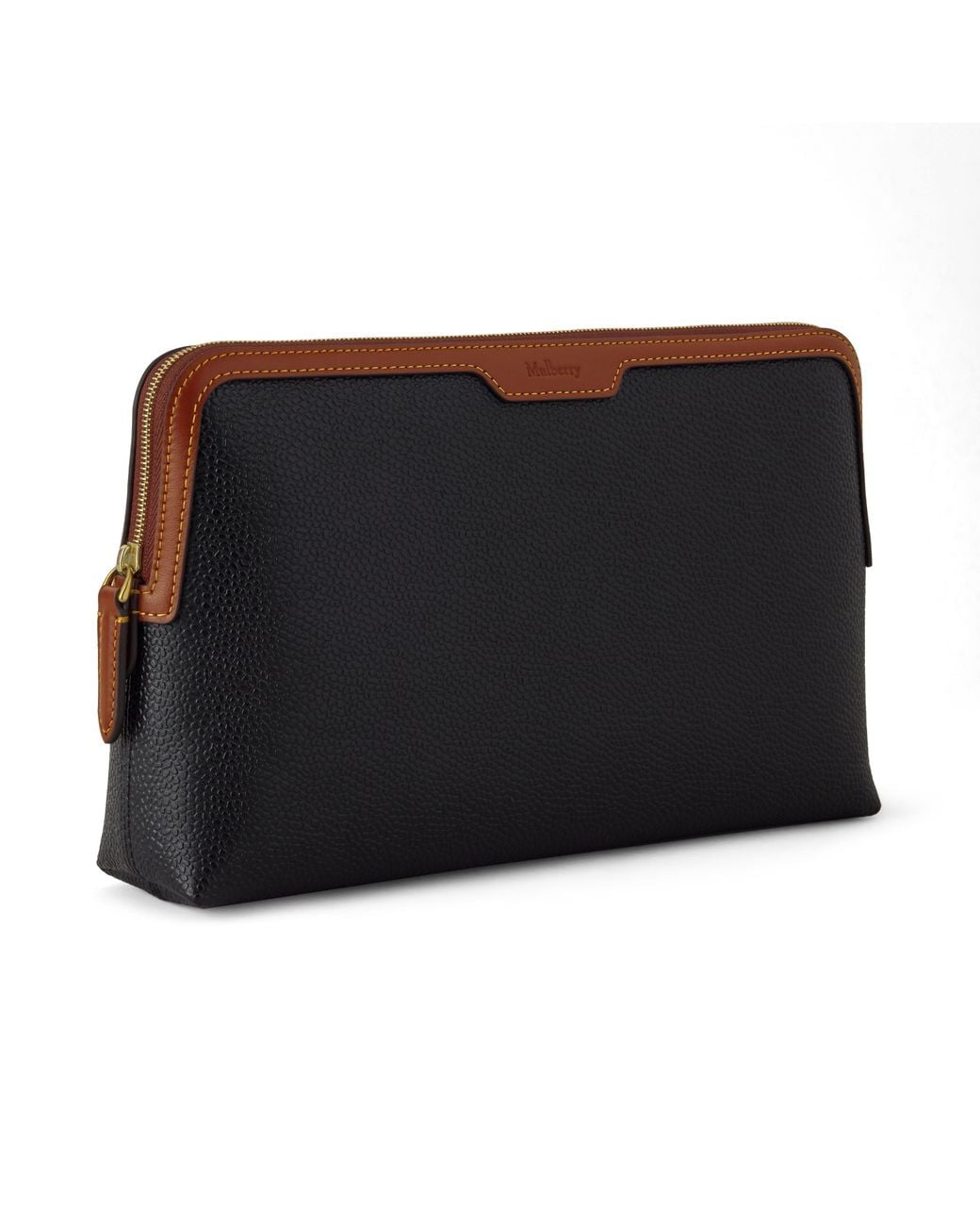 Mulberry Black Medium Cosmetic Pouch-Cognac