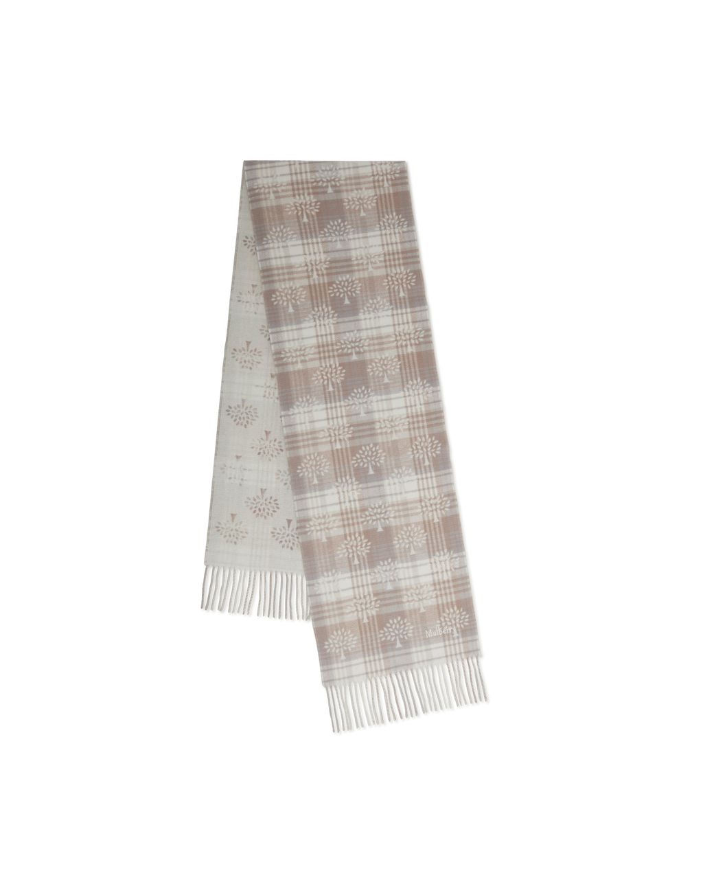 Mulberry Gray Heritage Check & Tree Scarf