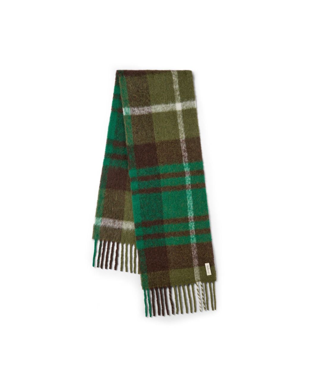 Mulberry Green Oversized Check Textured Scarf Juniper-Emeral