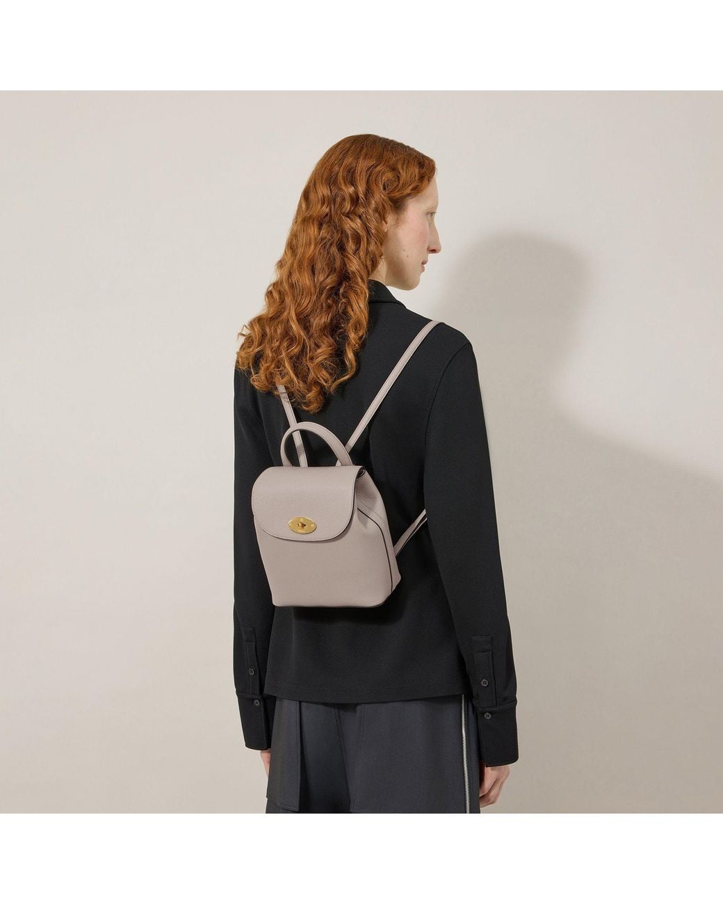 Mulberry Gray Mini Bayswater Backpack Cashmere Taupe