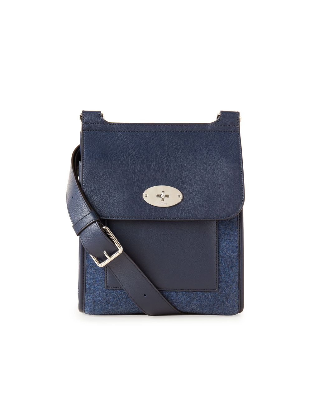 Mulberry Antony In Midnight Felt And Flat Calf in Blue | Lyst
