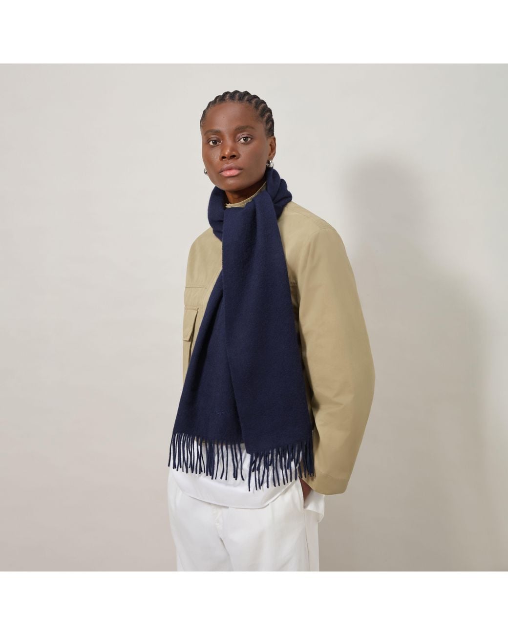 Mulberry Blue Cashmere Scarf Night Sky