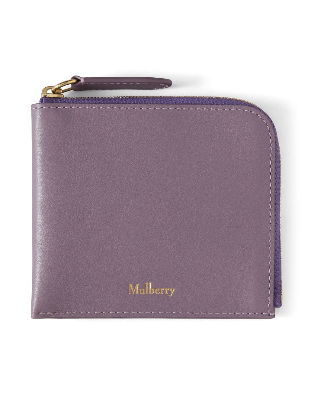 Mulberry Purple Continental Half Zip Card Pouch Dusky Mauve