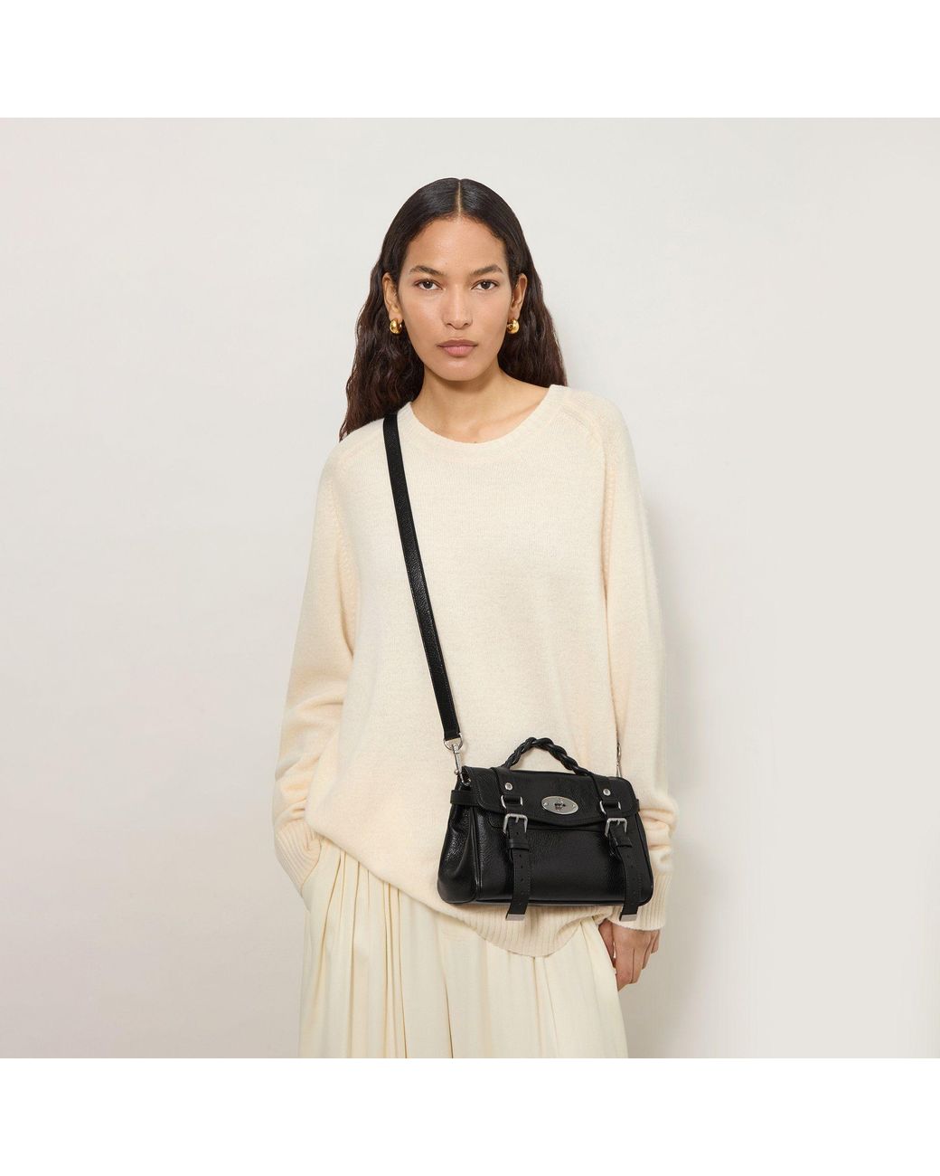Mulberry Black Leather Mini Alexa