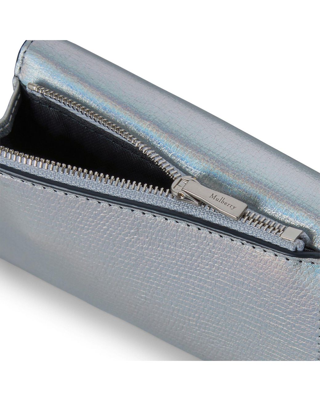 Mulberry Gray Leather Folded Multi-Card Wallet