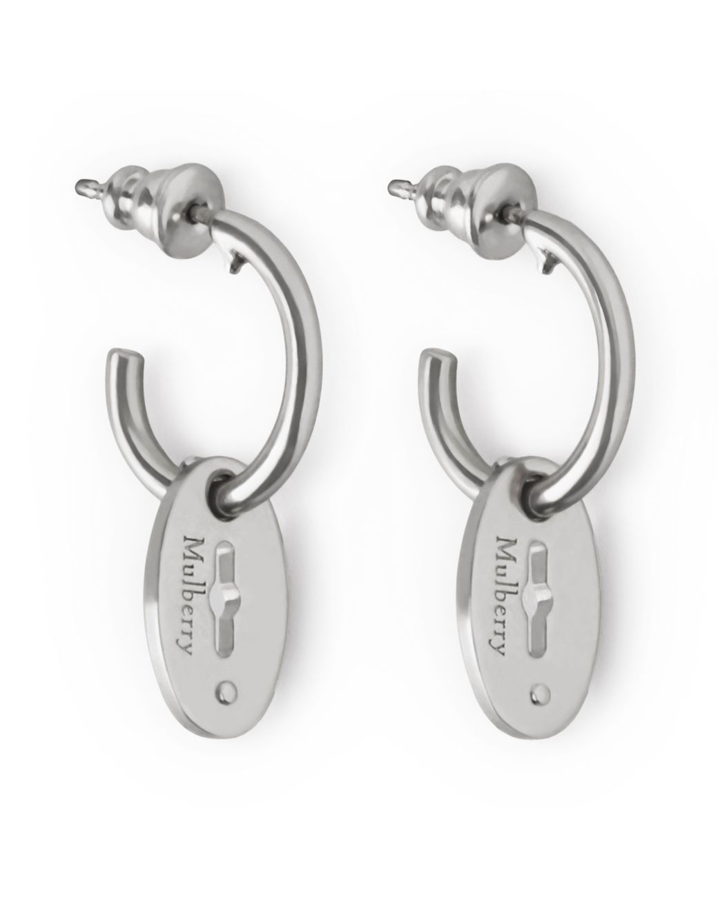 Mulberry White Bayswater Hoop Earrings