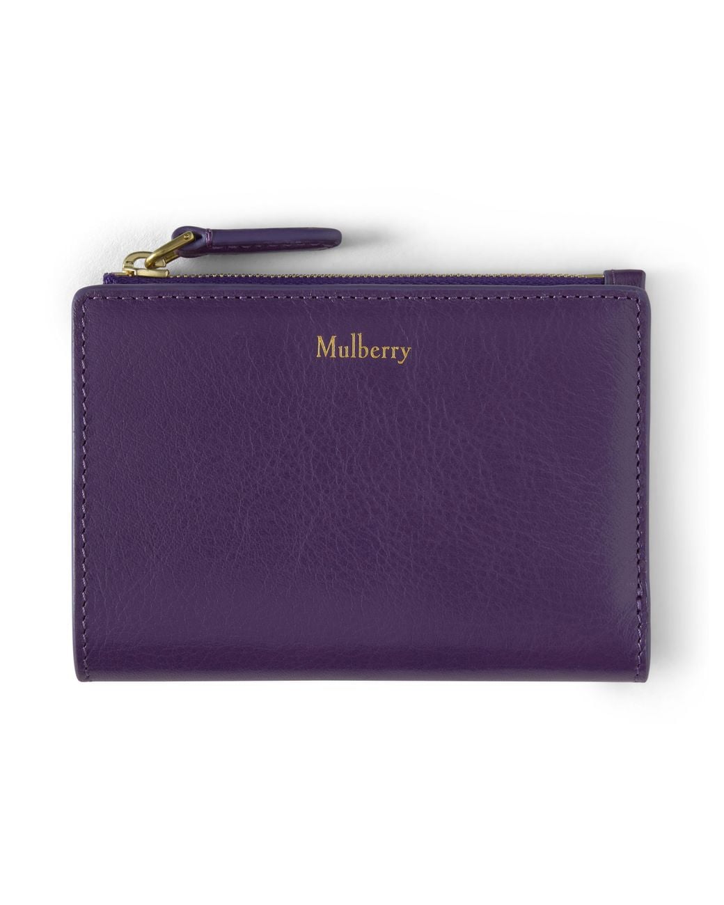 Mulberry Purple Leather Continental Bifold Zipped Wallet Amethyst