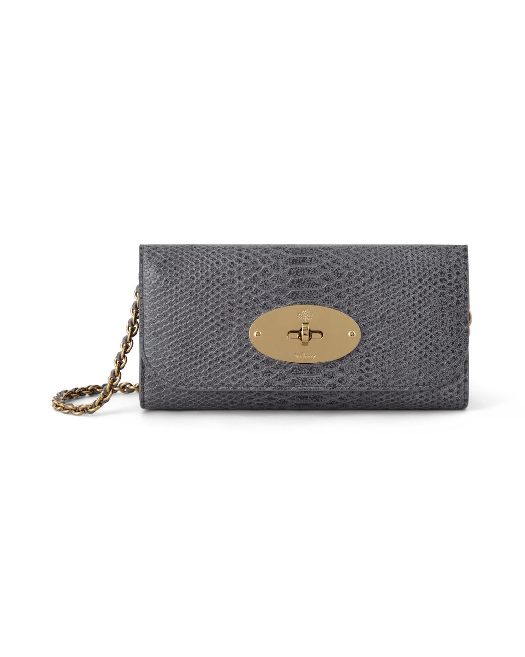 Mulberry Gray Lily Chain Wallet Foggy
