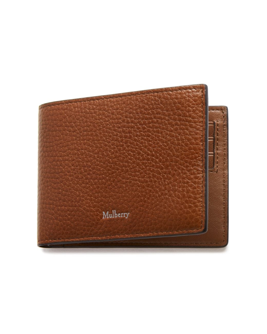 Mulberry Brown 8 Card Wallet In Oak Small Classic Grain for men