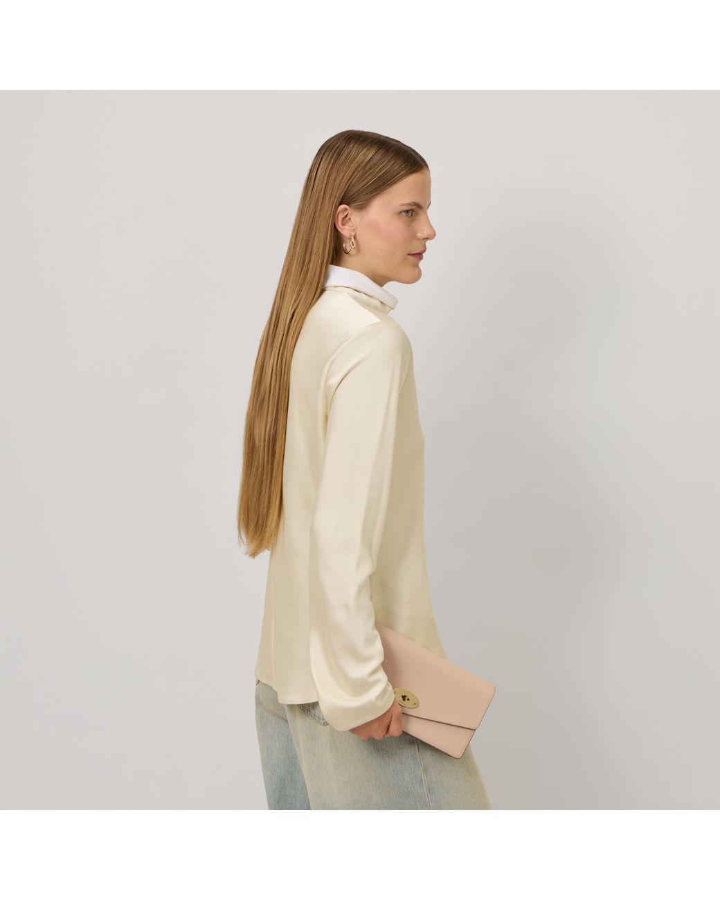 Mulberry Natural Darley Clutch Crumpet