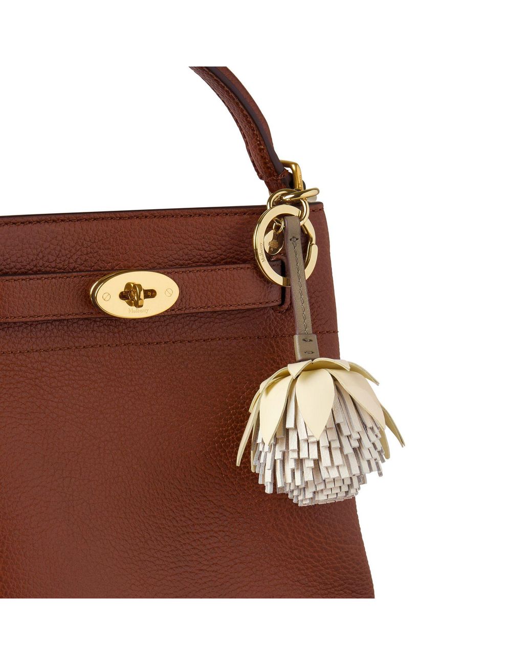 Mulberry Metallic Flower Keyring
