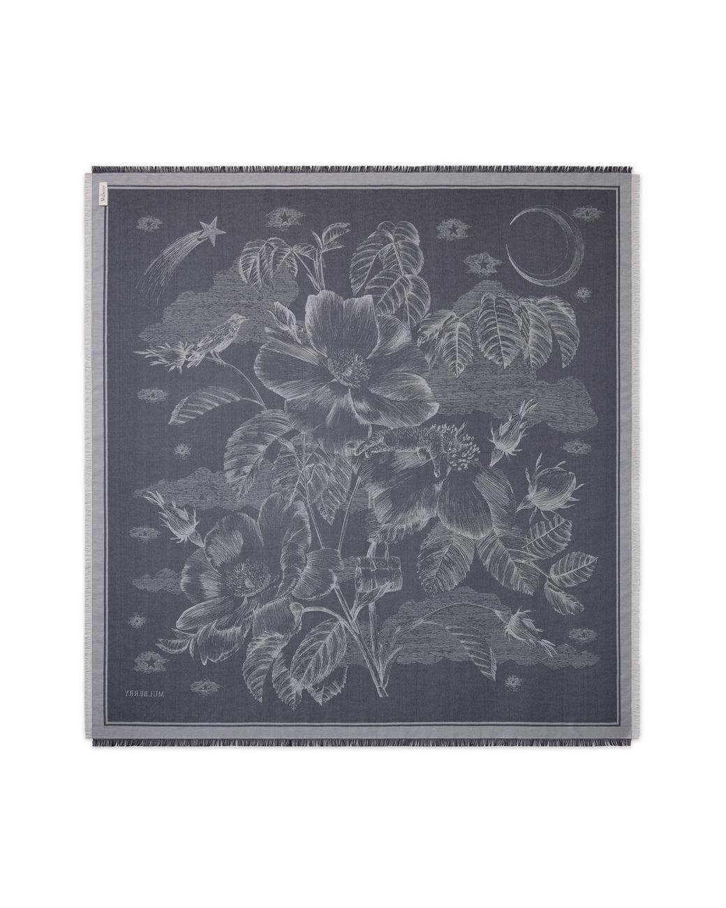 Mulberry Gray Dreaming Jacquard Square Foggy