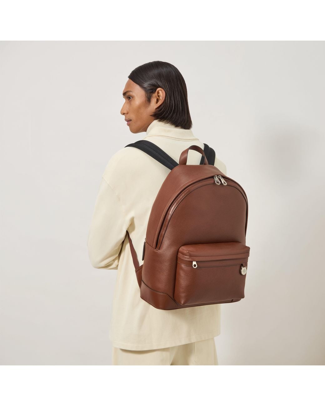 Mulberry Brown Heritage Zipped Backpack for men
