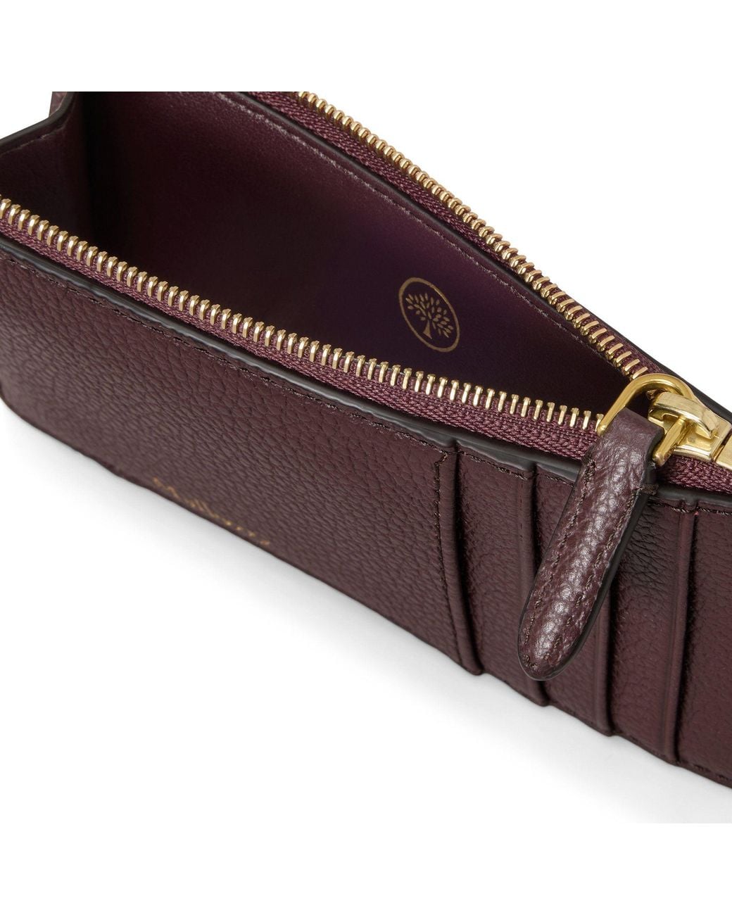 Mulberry Brown Continental Long Zipped Card Holder Oxblood
