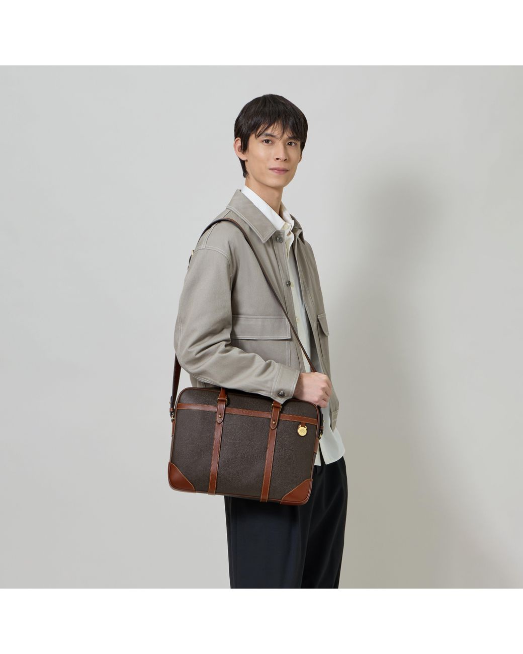 Mulberry Brown Heritage Briefcase Mole-Cognac for men