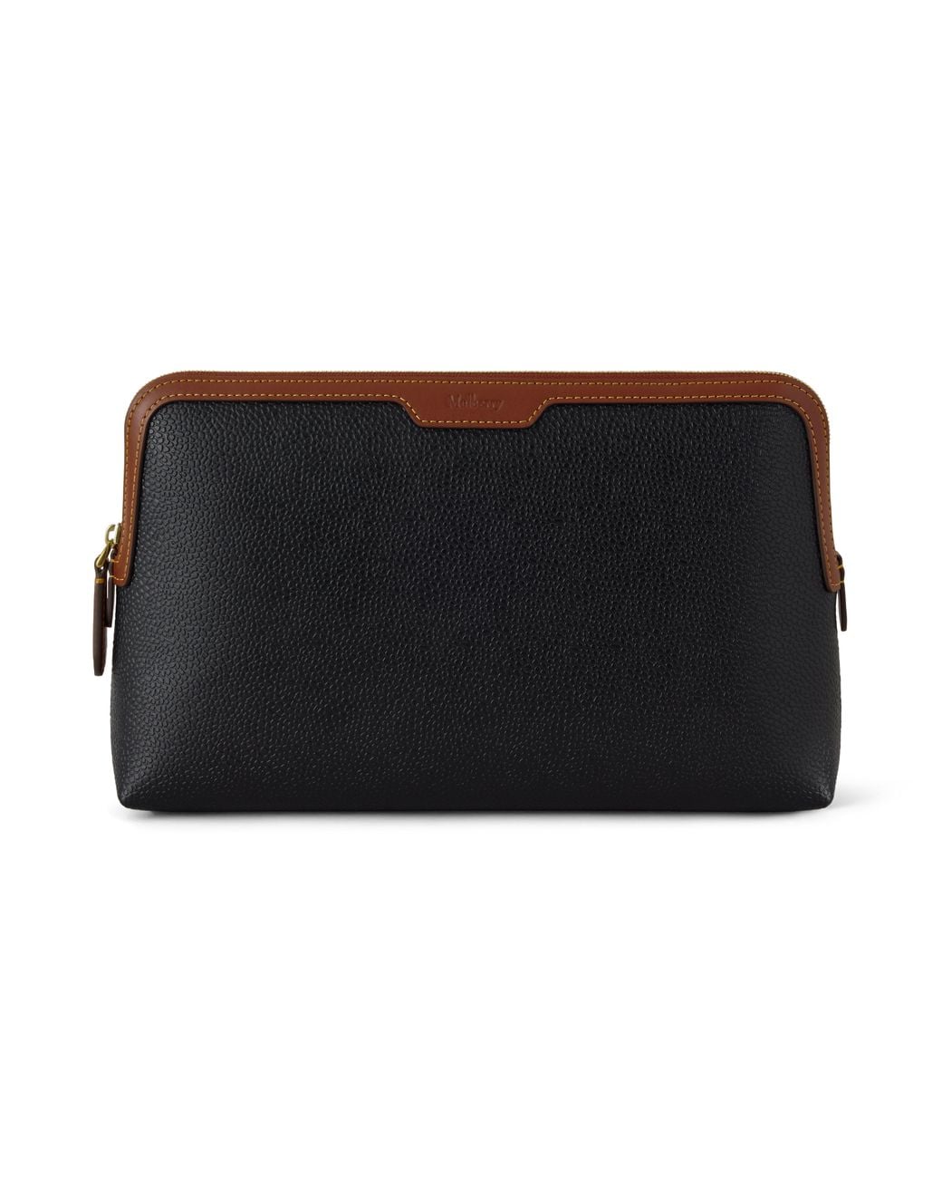 Mulberry Black Medium Cosmetic Pouch-Cognac
