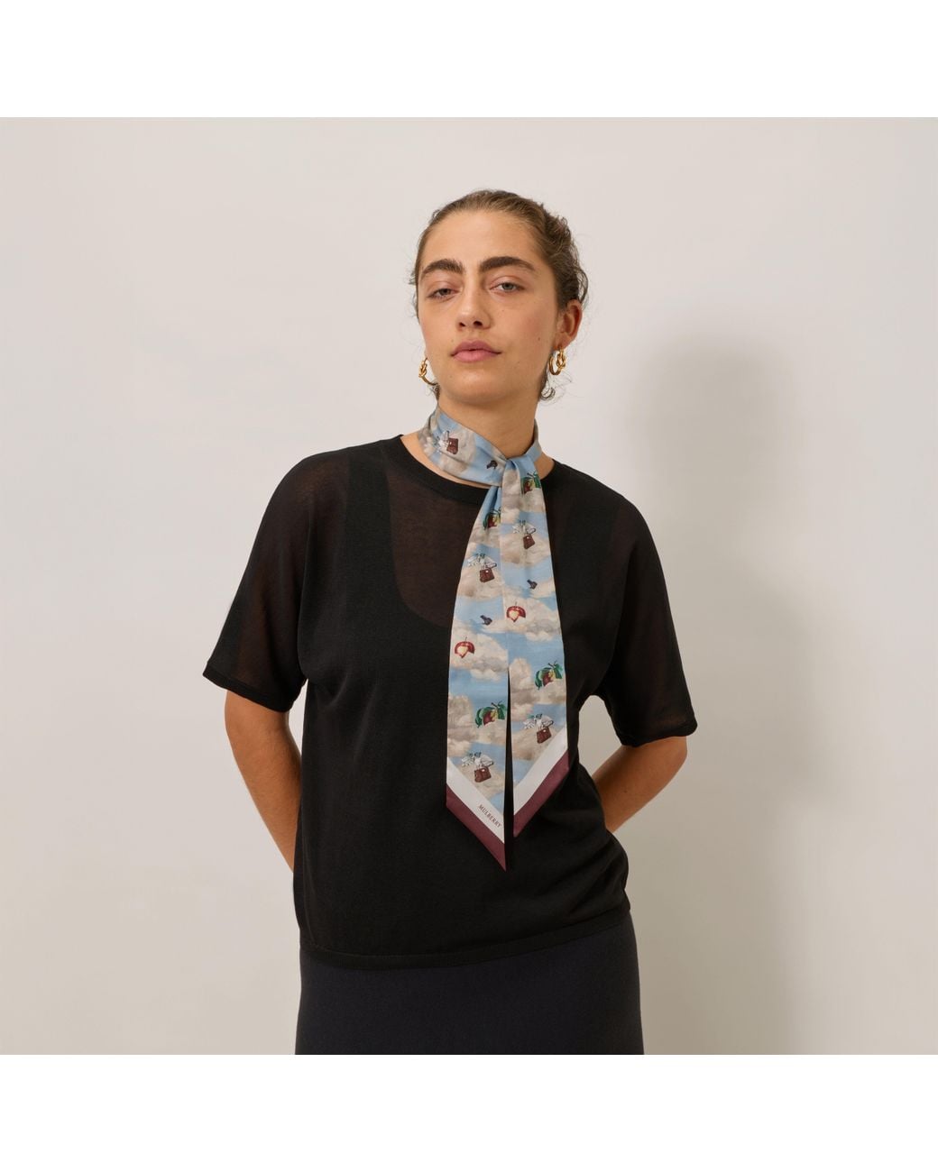 Mulberry Blue Skinny Scarf