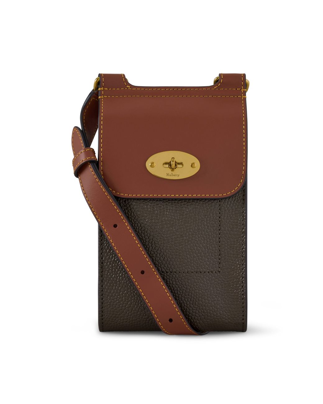 Mulberry Brown Mini Antony Mole-Cognac for men