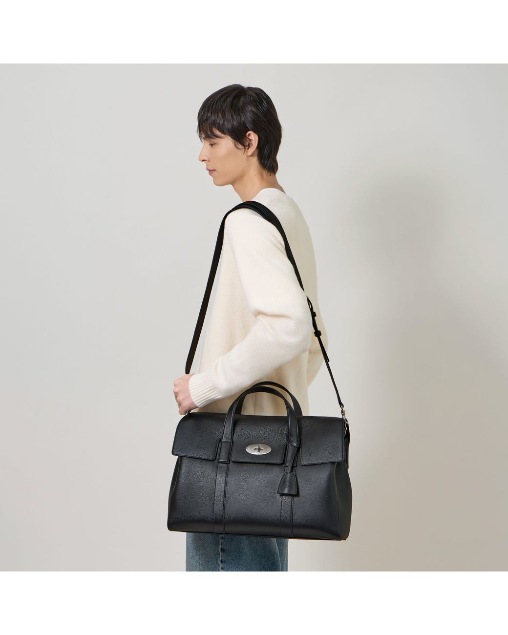 Mulberry Black Piccadilly Messenger for men