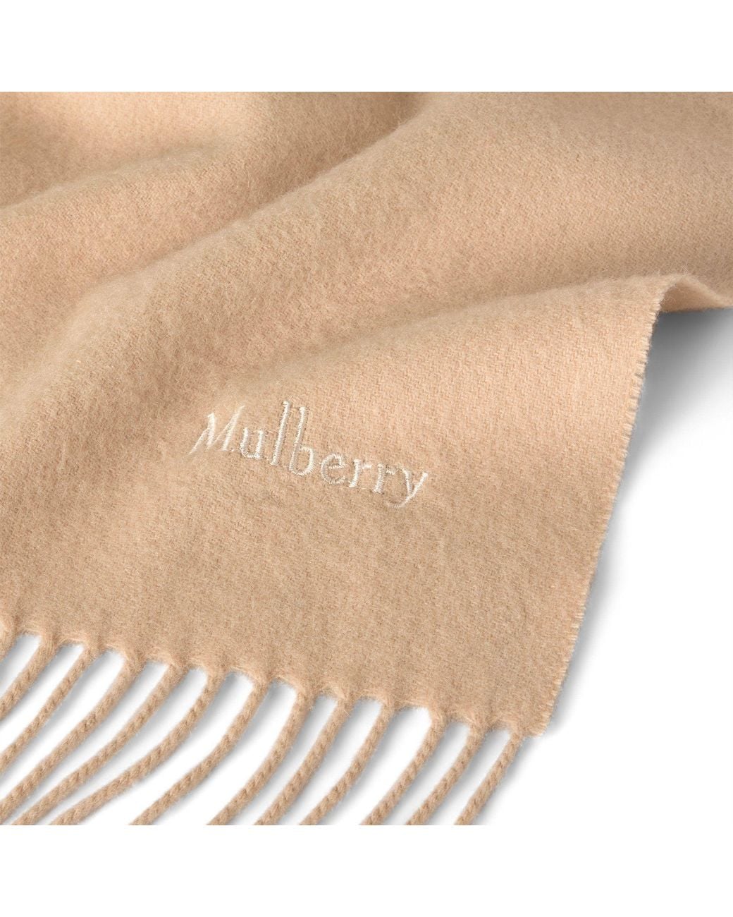 Mulberry Natural Cashmere Scarf Crumpet