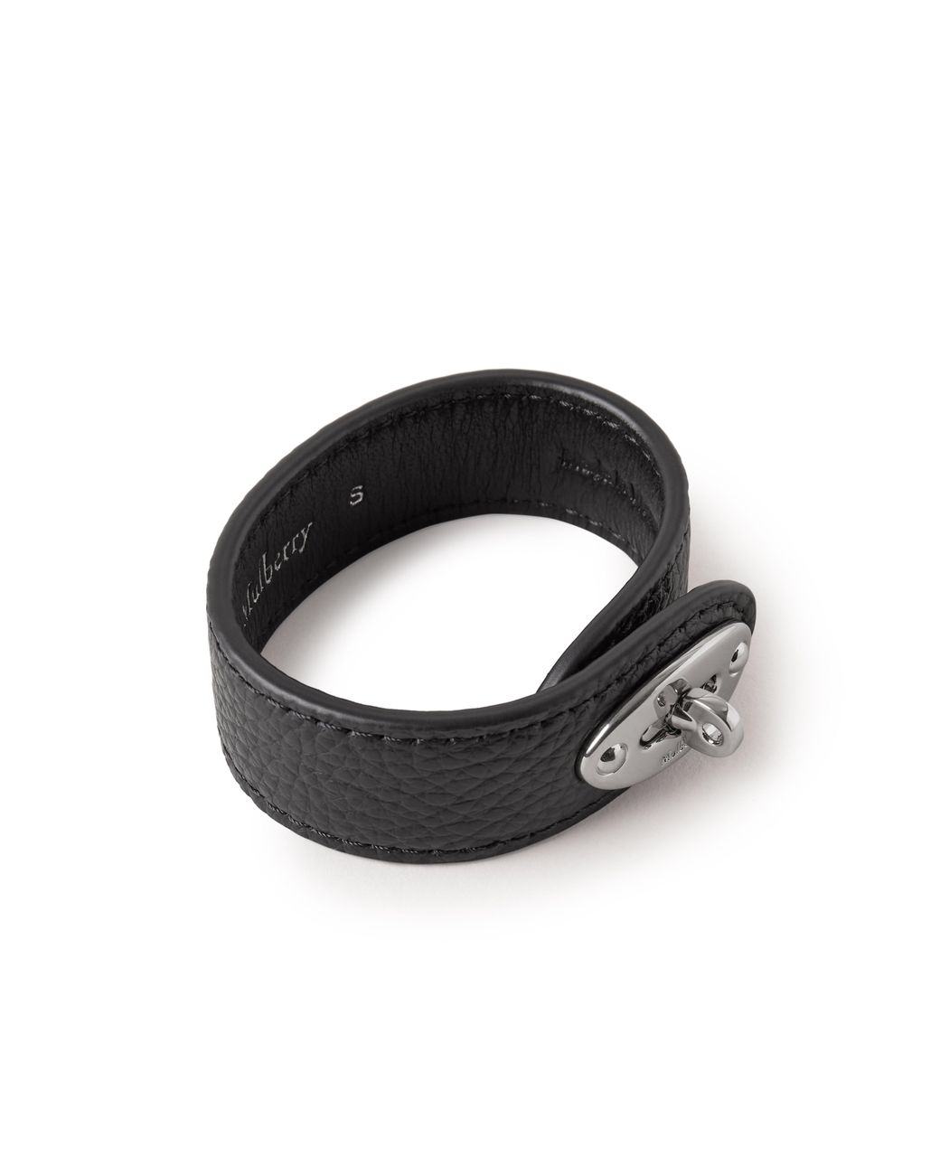 Mulberry Bayswater Leather Bracelet In Black Small Classic Grain