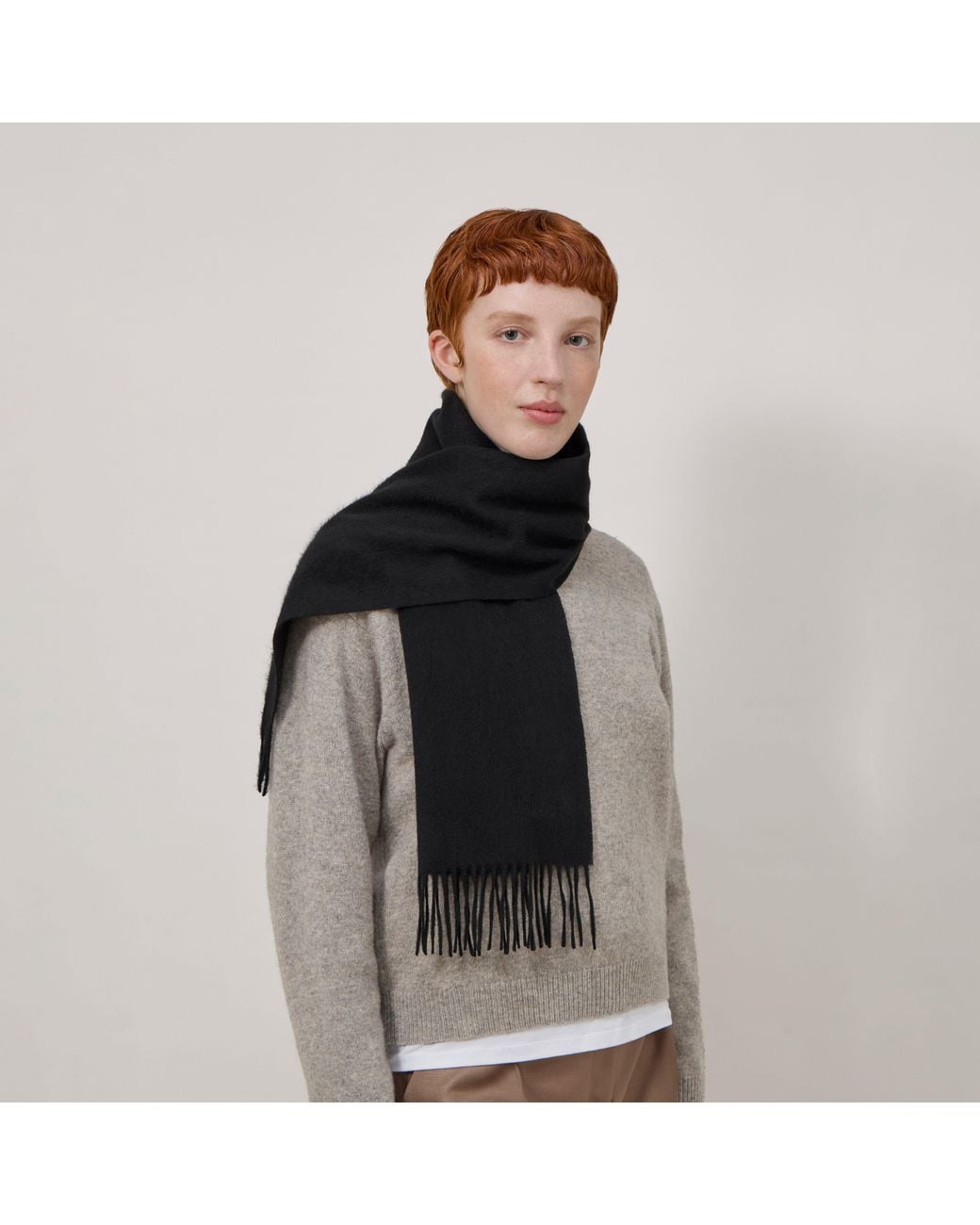 Mulberry Cashmere Scarf In Black Cashmere