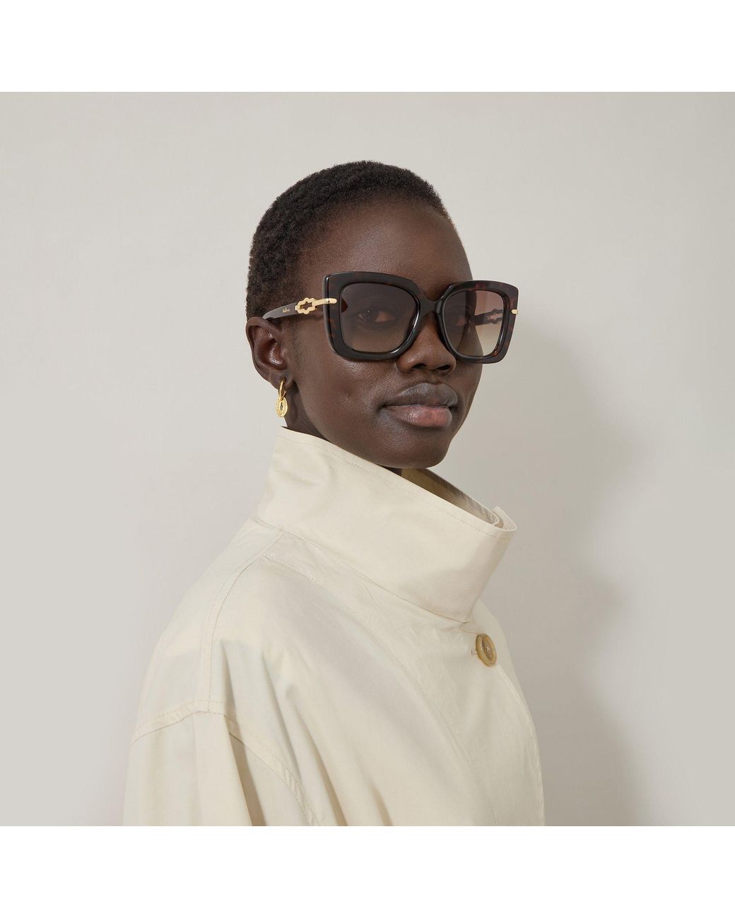 Mulberry Brown Amberley Square Sunglasses Tortoiseshell