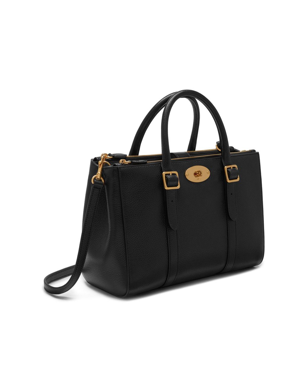 Mulberry Small Bayswater Double Zip Tote in Black | Lyst Australia