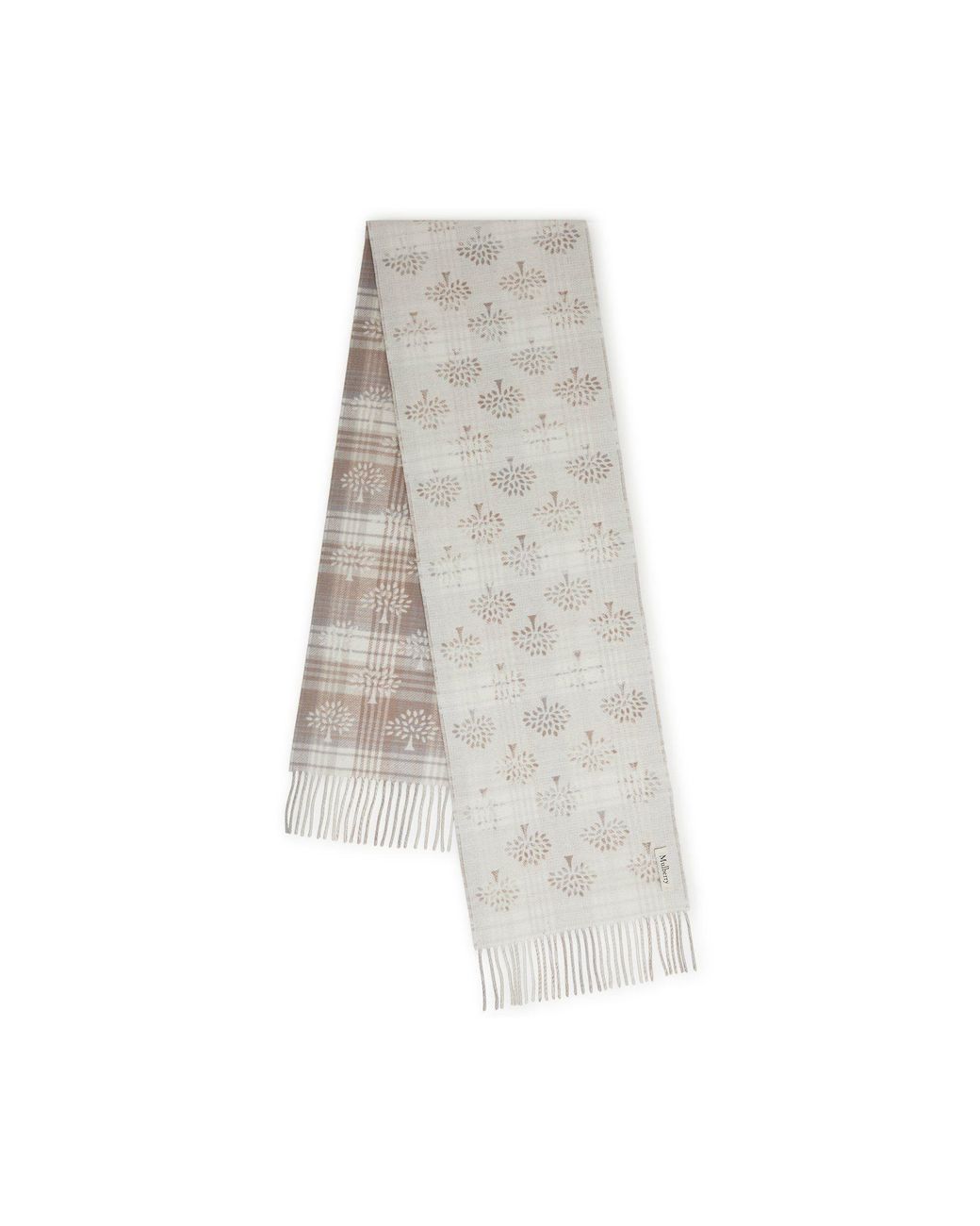 Mulberry Gray Heritage Check & Tree Scarf