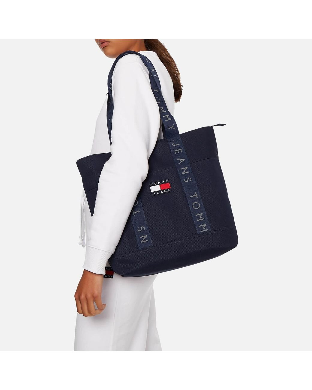 Tommy Hilfiger Heritage Canvas Tote Bag in Blue | Lyst